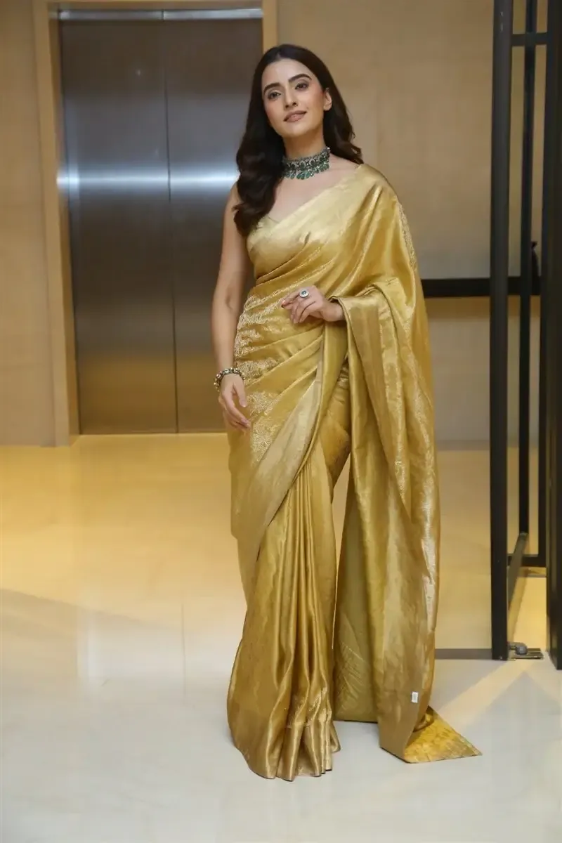 RUKSHAR DHILLON IN YELLOW SAREE AT MOVIE TEASER LAUNCH 3